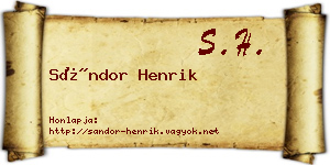 Sándor Henrik névjegykártya