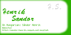 henrik sandor business card