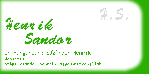 henrik sandor business card